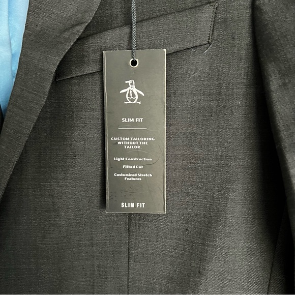 Men’s Slim Fit Suit Jacket Original Penguin By Munsingwear Black Size 36S - Picture 9 of 11